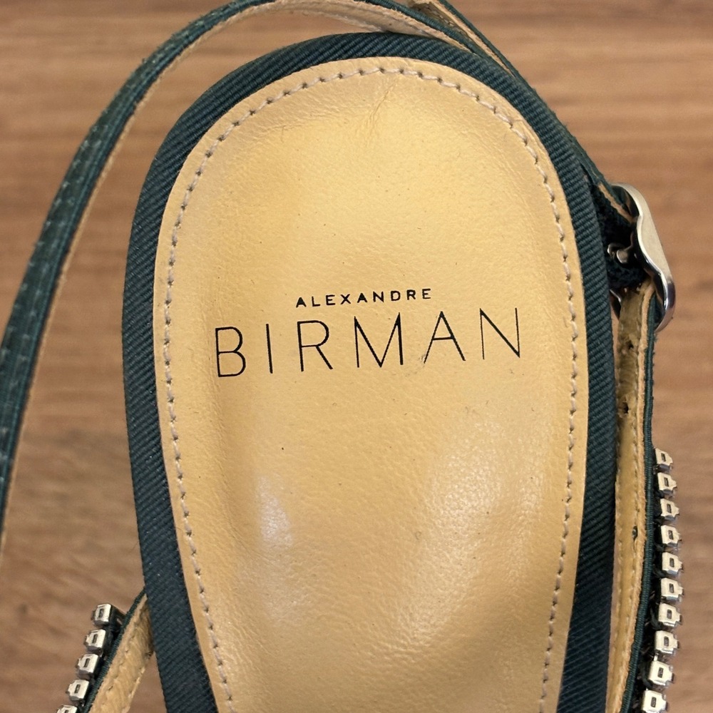 ALEXANDRE BIRMAN Sally Zircone Sandal Heel Emerald Green Women Size 39.5 Formal - Picture 8 of 14